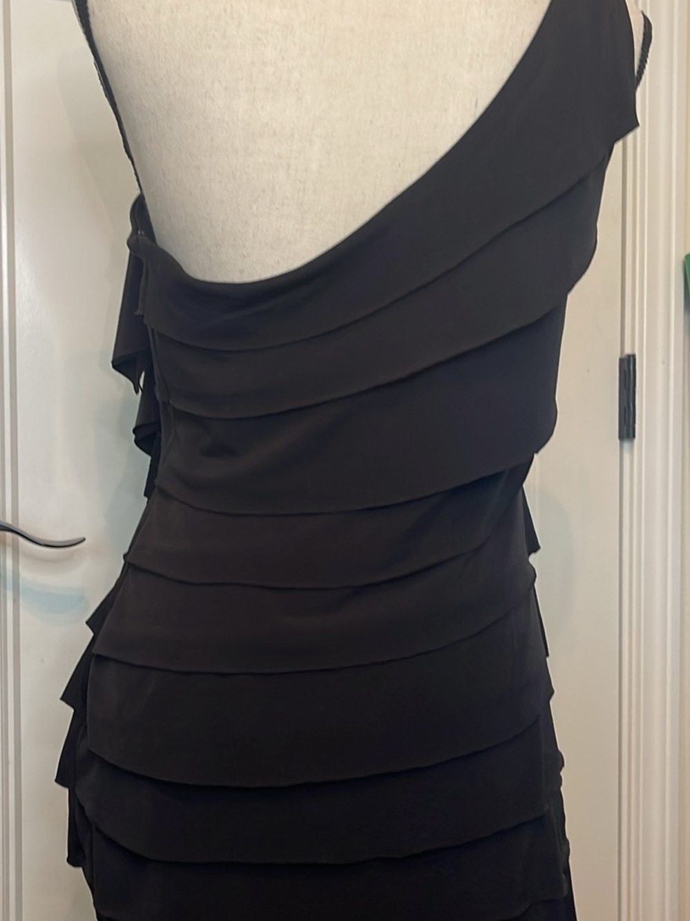 Ruby Rox Black One-Shoulder Layered Ruffle Dress - Picture 3 of 6